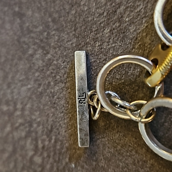 VTG 1990s Lauren Ralph Lauren Circle Link Two-tone Mixed Metal Chain Necklace - Picture 7 of 7